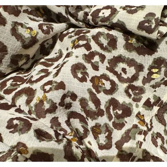 Anna Kay Sheer leopard print with gold accents blouse - Picture 6 of 10